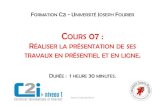 B5 – Réaliser la présentation de ses travaux en présentiel ...nicolas.afonso.free.fr/Fichiers/L2 - INFO/Semestre... · 07 - RÉALISER LA PRÉSENTATION DE SES TRAVAUX EN PRÉSENTIEL