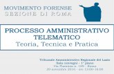 PROCESSO AMMINISTRATIVO TELEMATICO Teoria, Tecnica e … · SEZIONE DI ROMA PROCESSO AMMINISTRATIVO TELEMATICO Teoria, Tecnica e Pratica Tribunale Amministrativo Regionale del Lazio