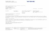 VDE Prüf- und Zertifizierungsinstitut · Der VDE-Zeichengenehmigungsausweis wird ausschließlich auf der ersten Seite unterzeichnet. Approval to use the legally protected Mark of