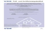 VDE Pr - SKW · 2019-05-27 · VDE Prüf- und Zertifizierungsinstitut Gutachten mit Fertigungsüberwachung Ausweis-Nr. / Certificate No. 40035581 Blatt / Page 2 Name und Sitz des