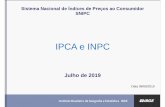 IPCA e INPC - agenciadenoticias.ibge.gov.br€¦ · IPCA – Grupos Grupo Variação (%) Impacto (p.p.) Junho Julho Junho Julho Índice Geral 0,01 0,19 0,01 0,19 Alimentação e Bebidas-0,25