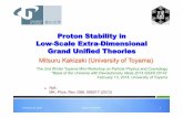 Proton Stability in Low-Scale Extra-Dimensional Grand ... · Grand Unified Theories Mitsuru Kakizaki (University of Toyama) February(13,(2014( Mitsuru(KAKIZAKI 1 The 2nd Winter Toyama