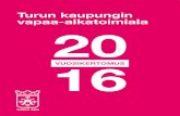 Turun kaupungin vapaa-aikatoimiala 20 VUOSIKERTOMUS 16...Turun kaupunginkirjasto / kirjastopalvelujohtaja Aart de Heer: ... Vuonna 2015 vastaava luku oli 603,1. Luonnollisen poistumisen