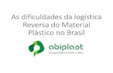 As dificuldades da logística Reversa do Material Plástico no Brasil · 2014-07-23 · •Material reciclado é visto de forma errônea como material de baixa qualidade e necessariamente
