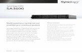 Synology NAS SA3600 · Synology SA3600 je 12šachtový rackový server NAS určený pro ukládání velkého množství dat. Komplexní řešení ochrany dat, včetně zálohování