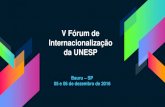 V Fórum de Internacionalização da UNESP€¦ · V Fórum de Internacionalização da UNESP ... Inexistência de infra-estrutura (RH, $) ... (SEBASTIÁN, 2004) A internacionalização
