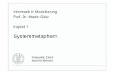 Informatik II: Modellierung Prof. Dr. Martin Glinz Kapitel 7 · Universität Zürich Institut für Informatik Informatik II: Modellierung Prof. Dr. Martin Glinz Kapitel 7 Systemmetaphern