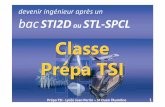 devenir ingénieur après un bacSTI2D ou STL-SPCL · 2019-01-23 · Prépa TSI -Lycée Jean Perrin –St Ouen l’Aumône 2 Après le bac STI2D ou STL-SPCL CPGE TSI en 2 ans L1,L2,L3