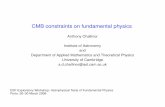CMB constraints on fundamental physics · WHAT SCALES ARE INVOLVED? • CMB probes ﬂuctuations on comoving scales 10Mpc < k−1 < 104 Mpc • Primary CMB probes primordial ﬂuctuation