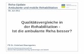 Qualitätsvergleiche in der Rehabilitation - Ist die …...Beurteilung der Rehabilitation durch erfahrene Fachkollegen Stichprobe, Reha-Entlassungsbericht, Therapieplan Beurteilung