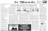 CINQUANTE-TROISIÈME ANNÉE – No 16307 – 7,50 F Lionel ... · la France et de l’Europe « pour sauver le processus de paix ». « Très inquiet » des conséquences pos-sibles