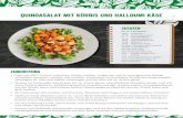 Quinoasalat mit Kürbis und Halloumi Käse · Quinoasalat mit Kürbis und Halloumi Käse Zubereitung • Ofen auf 160°C Umluft vorheizen, Kürbis schälen, entkernen und in mundgerechte