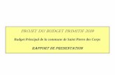 PROJET DU BUDGET PRIMITIF 2019 · Le budget primitif de l'exercice 2019, s'élève au total (cumul des deux sections du budget ) à 35 434 899.27 € dont: ... DG/AKD Rapport de présentation