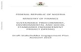 FEDERAL REPUBLIC OF NIGERIA MINISTRY OF FINANCE … · 2019-09-13 · FEDERAL REPUBLIC OF NIGERIA 3 SPESSE Program Draft Stakeholder Engagement Plan, August 2019 1.0 Introduction