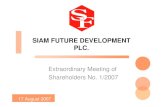 SIAM FUTURE DEVELOPMENT PLC. · Siam Future Development Plc. 9 New Projects Y2007-2008 Project Concept Anchor Tenants GLA (sq.m.) Opening Date Status Lifestyle Center Power Center