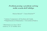 Problem posing e problem solving nella scuola dell’obbligomatematica.unibocconi.it/sites/default/files/BonottoBaroni.pdf · SUL PROBLEM POSING Altrettanto importante del processo
