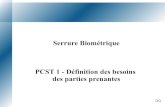 Serrure Biométrique PCST 1 - Définition des besoins des ...ww2.ac-poitiers.fr/techno-si/IMG/pdf/pcst1_-_serrure_biometrique.pdf · E] Serrure biométrique O Deverrouiller la porte