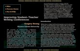 Improving Student-Teacher Writing Conferences · writing. Courses two and three cover essay writing. The fourth course, which students undertake in the last semester of their sophmore