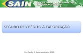 SEGURO DE CRÉDITO À EXPORTAÇÃO · Exportador deve solicitar ao importador angolano uma carta de crédito emitida por banco oficial e amparada pelo Protocolo; No Brasil os trâmites