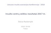 Insulto centrų veiklos rezultatai 2017 m. · Daiva Rastenytė 2018-04-06 Trakai Insulto centrų veiklos rezultatai 2017 m. Lietuvosinsultoasociacijoskonferencija-2018