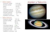 Datos Júpiter: Júpiter y Saturnowebs.um.es/bussons/jbg4JupiterSaturno.pdf · 2009-11-20 · • Datos Júpiter: Júpiter y Saturno Distancia orbital 5.20 UA Periodo orbital 11.9