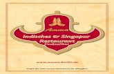 Indisches & Singapur Restaurant · 2019-10-07 · Indisches & Singapur Restaurant Fragen Sie nach unserer Speisekarte für Allergiker! Suppen 1 Madras Rasam 3,50 rote Linsensuppe