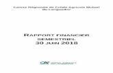RAPPORT FINANCIER SEMESTRIEL 30 JUIN 2018 · Ainsi, le groupe Crédit Agricole publie pour la première fois à compter du 1er janvier 2018 ses états financiers IFRS en application