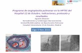Presentación de PowerPoint · Programa de angioplastia pulmonar en la HPTEC del Hospital 12 de Octubre. Indicaciones, protocolo y resultados. Agustín Albarrán Hemodinámica y Cardiología
