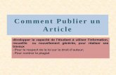 Comment Publier un Article - جامعة حسيبة بن بوعلي ... · Etape 8: Corriger les erreurs Etape 9: Collecter et considérer les feedback sur le manuscrit (les avis des