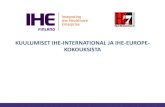 KUULUMISET IHE-INTERNATIONAL JA IHE-EUROPE- … · IHE-Europe IHE Connectathon 2018 • ~ 100 järjestelmää • 1 connectathon, 2 projectathons: Sveitsi (6 toimittajaa) ja EFA/Saksa
