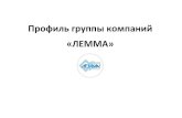 Профиль группы компаний «ЛЕММА»lemma-c.ru/docs/company-profile.pdf · Структура организации ... В настоящий момент