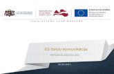 ES fondu komunikācija - mk.gov.lv...3)Komunikācija par tautsaimniecības ieguvumiem, plānotie rezultāti. • Sadarbības iestāde (CFLA): 1)komunikācija par ES fondu projektu