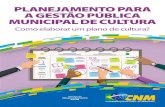 PLANEJAMENTO PARA A GESTÃO PÚBLICA MUNICIPAL DE …pnc.cultura.gov.br/wp-content/uploads/sites/16/... · Planejamento para a gestão pública municipal de cultura Como elaborar