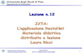 Lezione n.12 JXTA: L’applicazione RestoNet Materiale didattricci/02-05-2006-JXTA-restonetappl.pdf · 2 Laura Ricci JXTA: l’Applicazione RestoNet Dipartimento di Informatica Università