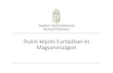 Duális képzés Európában és Magyarországon · Egyetem: kutatás, számítás Vállalat: projektmunka Szociális készségek Egyetem: prezentációs technika Vállalat: tárgyalástechnika