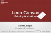 Lean Canvas - Eurocentra · Lean Canvas Principy & struktura Roman Bojko Operations & Acceleration . Identifikujte problém = začněte otázkou a zaměřte se na potřeby těch druhých