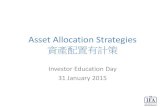Asset Allocation Strategies · Asset Allocation Strategies ... strategy. 1 1 Retirement in 10 years time Children’s university education in 15 years Knowledge and experience Ability