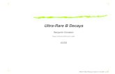 Ultra-Rare B Decays · Ultra-Rare B Decays Benjam´ın Grinstein bgrinstein@ucsd.edu UCSD BEAUTY 2003, Pittsburgh, October 14–18, 2003 – p.1/31