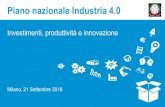 Piano nazionale Industria 4 - DATALOG€¦ · Piano nazionale Industria 4.0 2017-2020 Obiettivi +10 €Mld incremento investimenti privati da 80 a 90 €Mld nel 2017 +11,3 €Mld