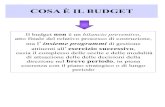 non bilancio preventivo atto finale del relativo processo ... · COSA È IL BUDGET Il budget non è un bilancio preventivo, atto finale del relativo processo di costruzione, ma l’insieme