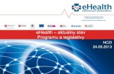 eHealth aktuálny stav Programu a legislatívy€¦ · vyzdvihovaia liekov pacie vto v lekári eAlokácie Národ vý portál,...