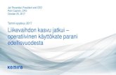 Jari Rosendal, President and CEO Petri Castrén, CFO ... · palveluiden kehittämisestä Valmetin kanssa 1 089 1 104 1-9 2016 1-9 2017 Osavuosikatsaus tammi-syyskuu 2017 25.10.2017