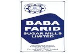 Baba Farid Sugar Mills – Sugar Manufacturer · ME Shahid Mahmood auershi Muhammad Ibrahim Rata AUDITORS Sheikh b Chaudhri Chartered Accountants 166B Upper Man Lahore. Tel: 042-35751138