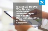 Crashkurs DSGVO: Wie Sie die wichtigsten Anforderungen des … · 2018. 9. 4. · Dr. Martin Schirmbacher 5. September 2018. 2 | ... im IT-Recht und im Datenschutz Referent DSGVO