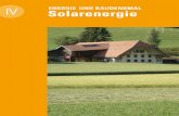 lV Solarenergie ENERGIE UND BAUDENKMAL - Erlacher Peter · lV Solarenergie Energie und Baudenkmal – Solarenergie – V1 – 2014 5 4. Planung von Solaranlagen an Baudenkmälern