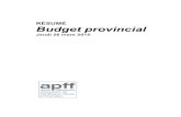 RÉSUMÉ Budget provincial...Montréal, le 27 mars 2015 L’Association de planification fiscale et financière (APFF) est heureuse de vous offrir ce résumé des mesures fiscales