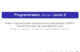 Programmation Java : cours 2 - cedric.cnam.frcedric.cnam.fr/~porumbed/vari1/c14.pdf · Plan 1 Des exemples Java, lecture de ﬁchiers et exceptions 2 Bonnes pratiques de programmation