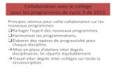 Programmes de 2015 pour le cycle 3 - ac-strasbourg.fr · - Présentation des programmes de cycle 3 - Inscription aux ateliers inter degrés. ... De manière plus générale au cycle