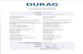 DURAG GROUP - durag group · DURAG EU-Konformitätserklärung EU Declaration of Conformity Hersteller Manufacturer Anschrift Address Produktbezeichnung Staubmessgerät (Messkopf)