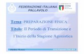 Titolo: Il Periodo di Transizione e l’Inizio della ... · federazione italiana pallavolo •periodo dipreparazione ( sviluppo della forma sportiva ) articolazione dei cicli annuali